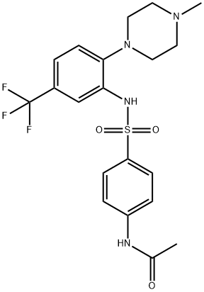 N-(4-([2-(4-METHYLPIPERAZINO)-5-(TRIFLUOROMETHYL)ANILINO]SULFONYL)PHENYL)ACETAMIDE Struktur