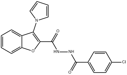 N'-(4-CHLOROBENZOYL)-3-(1H-PYRROL-1-YL)-1-BENZOFURAN-2-CARBOHYDRAZIDE Struktur