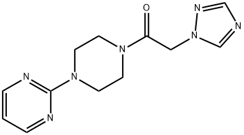 1-[4-(2-PYRIMIDINYL)PIPERAZINO]-2-(1H-1,2,4-TRIAZOL-1-YL)-1-ETHANONE Struktur