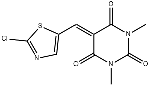 5-[(2-CHLORO-1,3-THIAZOL-5-YL)METHYLENE]-1,3-DIMETHYL-2,4,6(1H,3H,5H)-PYRIMIDINETRIONE Struktur