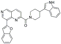 (8-BENZOFURAN-2-YL-[1,6]NAPHTHYRIDIN-2-YL)-[4-(1H-INDOL-3-YL)-PIPERIDIN-1-YL]-METHANONE Struktur