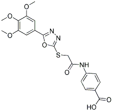 4-(2-[5-(3,4,5-TRIMETHOXY-PHENYL)-[1,3,4]OXADIAZOL-2-YLSULFANYL]-ACETYLAMINO)-BENZOIC ACID Struktur