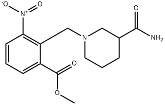 METHYL 2-([3-(AMINOCARBONYL)PIPERIDINO]METHYL)-3-NITROBENZENECARBOXYLATE Struktur