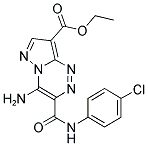 ETHYL 4-AMINO-3-{[(4-CHLOROPHENYL)AMINO]CARBONYL}PYRAZOLO[5,1-C][1,2,4]TRIAZINE-8-CARBOXYLATE Struktur