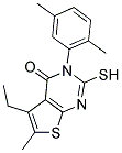 3-(2,5-DIMETHYLPHENYL)-5-ETHYL-2-MERCAPTO-6-METHYLTHIENO[2,3-D]PYRIMIDIN-4(3H)-ONE Struktur