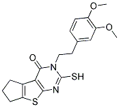 3-[2-(3,4-DIMETHOXYPHENYL)ETHYL]-2-MERCAPTO-3,5,6,7-TETRAHYDRO-4H-CYCLOPENTA[4,5]THIENO[2,3-D]PYRIMIDIN-4-ONE Struktur