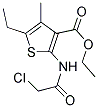 2-(2-CHLORO-ACETYLAMINO)-5-ETHYL-4-METHYL-THIOPHENE-3-CARBOXYLIC ACID ETHYL ESTER Struktur