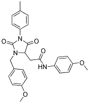 2-[3-(4-METHOXYBENZYL)-1-(4-METHYLPHENYL)-2,5-DIOXO-4-IMIDAZOLIDINYL]-N-(4-METHOXYPHENYL)ACETAMIDE Struktur