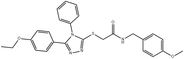 2-([5-(4-ETHOXYPHENYL)-4-PHENYL-4H-1,2,4-TRIAZOL-3-YL]SULFANYL)-N-(4-METHOXYBENZYL)ACETAMIDE Struktur