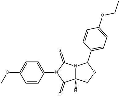 (7AR)-3-(4-ETHOXYPHENYL)-6-(4-METHOXYPHENYL)-5-THIOXOTETRAHYDRO-7H-IMIDAZO[1,5-C][1,3]THIAZOL-7-ONE Struktur