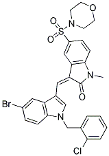 (Z)-3-((5-BROMO-1-(2-CHLOROBENZYL)-1H-INDOL-3-YL)METHYLENE)-1-METHYL-5-(MORPHOLINOSULFONYL)INDOLIN-2-ONE Struktur