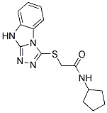 2-(9H-BENZO[4,5]IMIDAZO[2,1-C][1,2,4]TRIAZOL-3-YLSULFANYL)-N-CYCLOPENTYL-ACETAMIDE Struktur