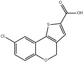 8-CHLORO-4H-THIENO[3,2-C]CHROMENE-2-CARBOXYLIC ACID Struktur