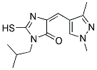 5-(1,3-DIMETHYL-1H-PYRAZOL-4-YLMETHYLENE)-3-ISOBUTYL-2-MERCAPTO-3,5-DIHYDRO-IMIDAZOL-4-ONE Struktur