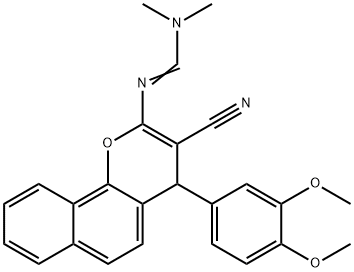 N'-[3-CYANO-4-(3,4-DIMETHOXYPHENYL)-4H-BENZO[H]CHROMEN-2-YL]-N,N-DIMETHYLIMINOFORMAMIDE Struktur