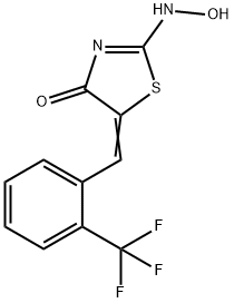 2-(HYDROXYAMINO)-5-((Z)-[2-(TRIFLUOROMETHYL)PHENYL]METHYLIDENE)-1,3-THIAZOL-4-ONE Struktur