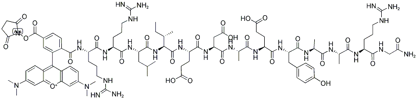 5-TMR-ARG-ARG-LEU-ILE-GLU-ASP-ALA-GLU-TYR-ALA-ALA-ARG-GLY-NH2 Struktur