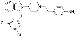 4-(2-(4-[1-(3,5-DICHLORO-BENZYL)-1H-BENZOIMIDAZOL-2-YL]-PIPERIDIN-1-YL)-ETHYL)-PHENYLAMINE Struktur