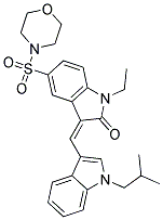 (Z)-1-ETHYL-3-((1-ISOBUTYL-1H-INDOL-3-YL)METHYLENE)-5-(MORPHOLINOSULFONYL)INDOLIN-2-ONE Struktur