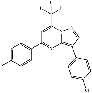 3-(4-CHLOROPHENYL)-5-(4-METHYLPHENYL)-7-(TRIFLUOROMETHYL)PYRAZOLO[1,5-A]PYRIMIDINE Struktur