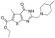 ETHYL 5-METHYL-2-[(4-METHYLPIPERIDIN-1-YL)METHYL]-4-OXO-3,4-DIHYDROTHIENO[2,3-D]PYRIMIDINE-6-CARBOXYLATE Struktur