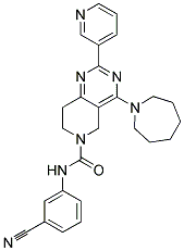 4-AZEPAN-1-YL-2-PYRIDIN-3-YL-7,8-DIHYDRO-5H-PYRIDO[4,3-D]PYRIMIDINE-6-CARBOXYLIC ACID (3-CYANO-PHENYL)-AMIDE Struktur