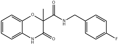 N-(4-FLUOROBENZYL)-2-METHYL-3-OXO-3,4-DIHYDRO-2H-1,4-BENZOXAZINE-2-CARBOXAMIDE Struktur