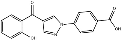 4-[4-(2-HYDROXYBENZOYL)-1H-PYRAZOL-1-YL]BENZENECARBOXYLIC ACID Struktur