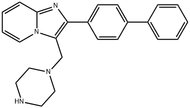 2-BIPHENYL-4-YL-3-PIPERAZIN-1-YLMETHYL-IMIDAZO-[1,2-A]PYRIDINE Struktur