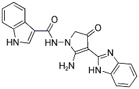 1H-INDOLE-3-CARBOXYLIC ACID [5-AMINO-4-(1H-BENZOIMIDAZOL-2-YL)-3-OXO-2,3-DIHYDRO-PYRROL-1-YL]-AMIDE Struktur