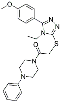 2-(4-ETHYL-5-(4-METHOXYPHENYL)-4H-1,2,4-TRIAZOL-3-YLTHIO)-1-(4-PHENYLPIPERAZIN-1-YL)ETHANONE Struktur