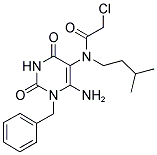 N-(6-AMINO-1-BENZYL-2,4-DIOXO-1,2,3,4-TETRAHYDRO-PYRIMIDIN-5-YL)-2-CHLORO-N-(3-METHYL-BUTYL)-ACETAMIDE Struktur