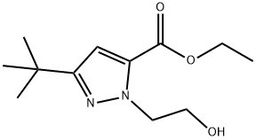 5-TERT-BUTYL-2-(2-HYDROXY-ETHYL)-2H-PYRAZOLE-3-CARBOXYLIC ACID ETHYL ESTER Struktur