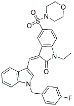 (Z)-1-ETHYL-3-((1-(4-FLUOROBENZYL)-1H-INDOL-3-YL)METHYLENE)-5-(MORPHOLINOSULFONYL)INDOLIN-2-ONE Struktur