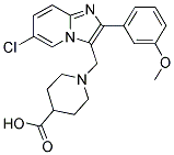 1-[6-CHLORO-2-(3-METHOXY-PHENYL)-IMIDAZO[1,2-A]-PYRIDIN-3-YLMETHYL]-PIPERIDINE-4-CARBOXYLIC ACID Struktur