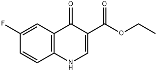 6-FLUORO-4-OXO-1,4-DIHYDRO-QUINOLINE-3-CARBOXYLIC ACID ETHYL ESTER Struktur