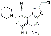 5,6-DIAMINO-2-(CHLOROMETHYL)-8-PIPERIDIN-1-YL-1,2-DIHYDROFURO[2,3-C]-2,7-NAPHTHYRIDINE-9-CARBONITRILE Struktur