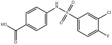 4-([(3-CHLORO-4-FLUOROPHENYL)SULFONYL]AMINO)BENZOIC ACID Struktur