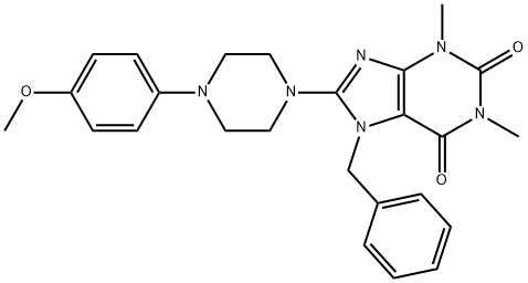 7-BENZYL-8-[4-(4-METHOXYPHENYL)PIPERAZIN-1-YL]-1,3-DIMETHYL-3,7-DIHYDRO-1H-PURINE-2,6-DIONE Struktur