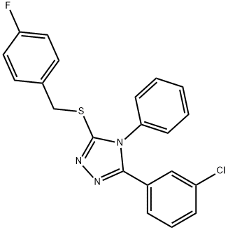 3-(3-CHLOROPHENYL)-5-[(4-FLUOROBENZYL)SULFANYL]-4-PHENYL-4H-1,2,4-TRIAZOLE Struktur