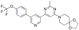 8-(2-METHYL-6-[5-(4-TRIFLUOROMETHOXY-PHENYL)-PYRIDIN-3-YL]-PYRIMIDIN-4-YL)-1,4-DIOXA-8-AZA-SPIRO[4.5]DECANE Struktur