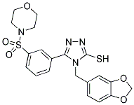 4-BENZO[1,3]DIOXOL-5-YLMETHYL-5-[3-(MORPHOLINE-4-SULFONYL)-PHENYL]-4H-[1,2,4]TRIAZOLE-3-THIOL Struktur