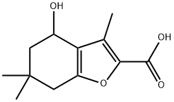 4-HYDROXY-3,6,6-TRIMETHYL-4,5,6,7-TETRAHYDRO-1-BENZOFURAN-2-CARBOXYLIC ACID Structure