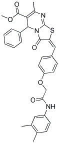 (E)-METHYL 2-(4-(2-(3,4-DIMETHYLPHENYLAMINO)-2-OXOETHOXY)BENZYLIDENE)-7-METHYL-3-OXO-5-PHENYL-3,5-DIHYDRO-2H-THIAZOLO[3,2-A]PYRIMIDINE-6-CARBOXYLATE Struktur