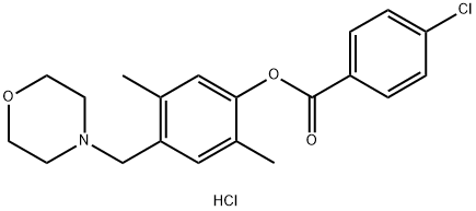 2,5-DIMETHYL-4-(MORPHOLINOMETHYL)PHENYL 4-CHLOROBENZENECARBOXYLATE HYDROCHLORIDE Struktur