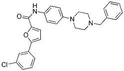 N-(4-(4-BENZYLPIPERAZIN-1-YL)PHENYL)-5-(3-CHLOROPHENYL)FURAN-2-CARBOXAMIDE Struktur