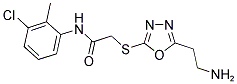 2-[5-(2-AMINO-ETHYL)-[1,3,4]OXADIAZOL-2-YLSULFANYL]-N-(3-CHLORO-2-METHYL-PHENYL)-ACETAMIDE Struktur