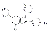 2-(4-BROMOPHENYL)-1-(3-FLUOROPHENYL)-6-PHENYL-5,6,7-TRIHYDROINDOL-4-ONE Struktur