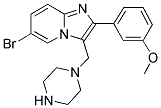 6-BROMO-2-(3-METHOXY-PHENYL)-3-PIPERAZIN-1-YLMETHYL-IMIDAZO[1,2-A]PYRIDINE Struktur