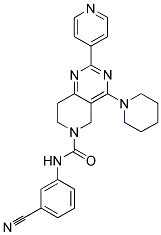 4-PIPERIDIN-1-YL-2-PYRIDIN-4-YL-7,8-DIHYDRO-5H-PYRIDO[4,3-D]PYRIMIDINE-6-CARBOXYLIC ACID (3-CYANO-PHENYL)-AMIDE Struktur